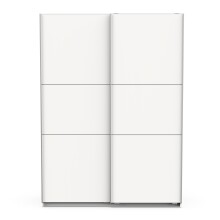 Schiebetürenschrank >GHOST< in Matt weiß - 148x203x59,8cm (BxHxT)