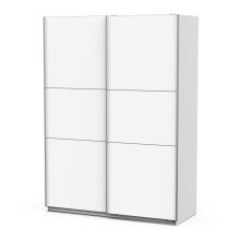 Schiebetürenschrank >GHOST< in Matt weiß - 148x203x59,8cm (BxHxT)