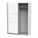Schiebetürenschrank >GHOST< in Matt weiß - 148x203x59,8cm (BxHxT)