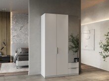 Drehtürenschrank >GHOST< in Matt weiß -...