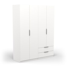 Drehtürenschrank >GHOST< in Matt weiß - 157,3x203x51,1cm (BxHxT)