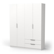 Drehtürenschrank >GHOST< in Matt weiß - 157,3x203x51,1cm (BxHxT)