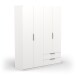 Drehtürenschrank >GHOST< in Matt weiß - 157,3x203x51,1cm (BxHxT)