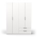 Drehtürenschrank >GHOST< in Matt weiß - 157,3x203x51,1cm (BxHxT)