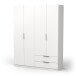 Drehtürenschrank >GHOST< in Matt weiß - 157,3x203x51,1cm (BxHxT)