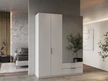 Drehtürenschrank >GHOST< in Matt weiß -...