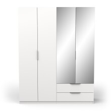 Drehtürenschrank >GHOST< in Matt weiß - 157,3x203x51,1cm (BxHxT)