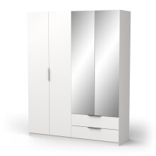 Drehtürenschrank >GHOST< in Matt weiß - 157,3x203x51,1cm (BxHxT)