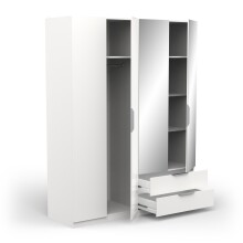 Drehtürenschrank >GHOST< in Matt weiß - 157,3x203x51,1cm (BxHxT)