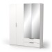 Drehtürenschrank >GHOST< in Matt weiß - 157,3x203x51,1cm (BxHxT)