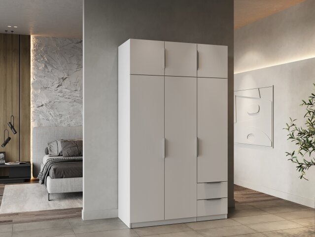 Drehtürenschrank >GHOST< in Matt weiß - 119,4x203x51,1cm (BxHxT)