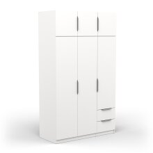 Drehtürenschrank >GHOST< in Matt weiß - 119,4x203x51,1cm (BxHxT)