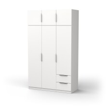 Drehtürenschrank >GHOST< in Matt weiß - 119,4x203x51,1cm (BxHxT)