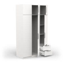 Drehtürenschrank >GHOST< in Matt weiß - 119,4x203x51,1cm (BxHxT)