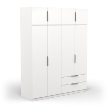 Drehtürenschrank >GHOST< in Matt weiß - 157,3x203x51,1cm (BxHxT)