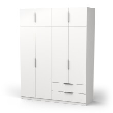Drehtürenschrank >GHOST< in Matt weiß - 157,3x203x51,1cm (BxHxT)