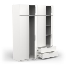 Drehtürenschrank >GHOST< in Matt weiß - 157,3x203x51,1cm (BxHxT)