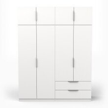 Drehtürenschrank >GHOST< in Matt weiß - 157,3x203x51,1cm (BxHxT)