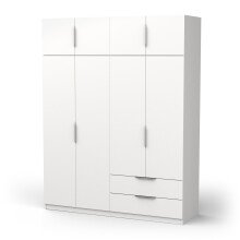 Drehtürenschrank >GHOST< in Matt weiß - 157,3x203x51,1cm (BxHxT)