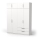 Drehtürenschrank >GHOST< in Matt weiß - 157,3x203x51,1cm (BxHxT)