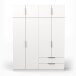 Drehtürenschrank >GHOST< in Matt weiß - 157,3x203x51,1cm (BxHxT)
