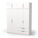 Drehtürenschrank >GHOST< in Matt weiß - 157,3x203x51,1cm (BxHxT)