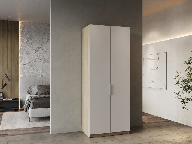 Drehtürenschrank >GHOST< in Matt weiß - 79,4x203x51,1cm (BxHxT)