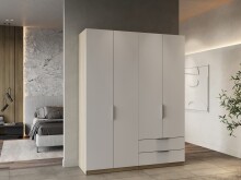 Drehtürenschrank >GHOST< in Matt weiß -...