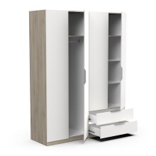 Drehtürenschrank >GHOST< in Matt weiß - 157,3x203x51,1cm (BxHxT)