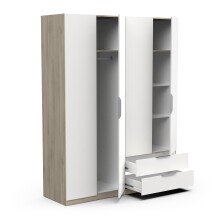 Drehtürenschrank >GHOST< in Matt weiß - 157,3x203x51,1cm (BxHxT)