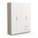 Drehtürenschrank >GHOST< in Matt weiß - 157,3x203x51,1cm (BxHxT)