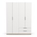 Drehtürenschrank >GHOST< in Matt weiß - 157,3x203x51,1cm (BxHxT)