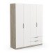 Drehtürenschrank >GHOST< in Matt weiß - 157,3x203x51,1cm (BxHxT)