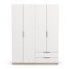 Drehtürenschrank >GHOST< in Matt weiß - 157,3x203x51,1cm (BxHxT)