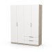 Drehtürenschrank >GHOST< in Matt weiß - 157,3x203x51,1cm (BxHxT)