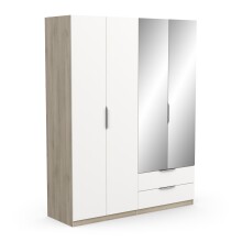 Drehtürenschrank >GHOST< in Matt weiß - 157,3x203x51,1cm (BxHxT)