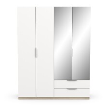 Drehtürenschrank >GHOST< in Matt weiß - 157,3x203x51,1cm (BxHxT)