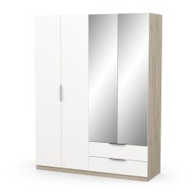 Drehtürenschrank >GHOST< in Matt weiß - 157,3x203x51,1cm (BxHxT)