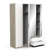 Drehtürenschrank >GHOST< in Matt weiß - 157,3x203x51,1cm (BxHxT)