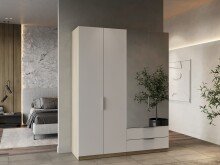 Drehtürenschrank >GHOST< in Matt weiß -...