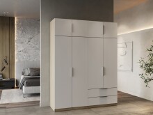 Drehtürenschrank >GHOST< in Matt weiß -...
