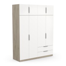 Drehtürenschrank >GHOST< in Matt weiß - 157,3x203x51,1cm (BxHxT)