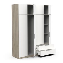 Drehtürenschrank >GHOST< in Matt weiß - 157,3x203x51,1cm (BxHxT)