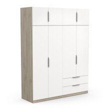 Drehtürenschrank >GHOST< in Matt weiß - 157,3x203x51,1cm (BxHxT)
