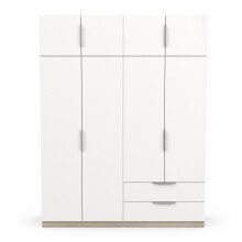 Drehtürenschrank >GHOST< in Matt weiß - 157,3x203x51,1cm (BxHxT)