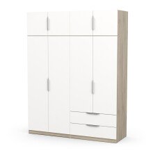Drehtürenschrank >GHOST< in Matt weiß - 157,3x203x51,1cm (BxHxT)