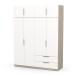 Drehtürenschrank >GHOST< in Matt weiß - 157,3x203x51,1cm (BxHxT)