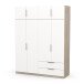 Drehtürenschrank >GHOST< in Matt weiß - 157,3x203x51,1cm (BxHxT)