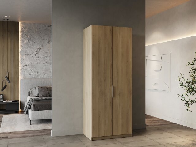 Drehtürenschrank >GHOST< in Kronberg Eiche - 79,4x203x51,1cm (BxHxT)