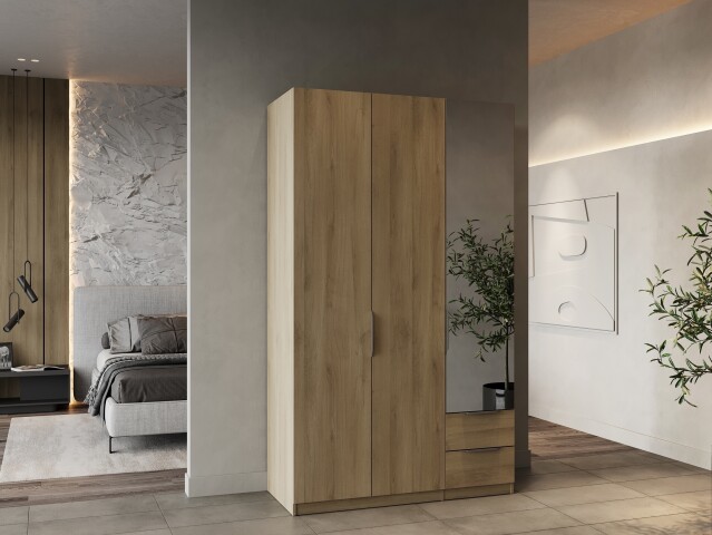 Drehtürenschrank >GHOST< in Kronberg Eiche - 119,4x203x51,1cm (BxHxT)